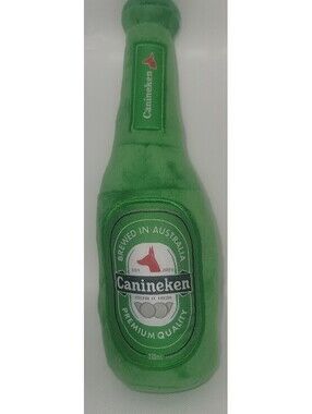 FUZZYARD CANINEKEN BREWED IN AUSTRALIA BEER GREEN BOTTLE DOG SQUEAKY TOY